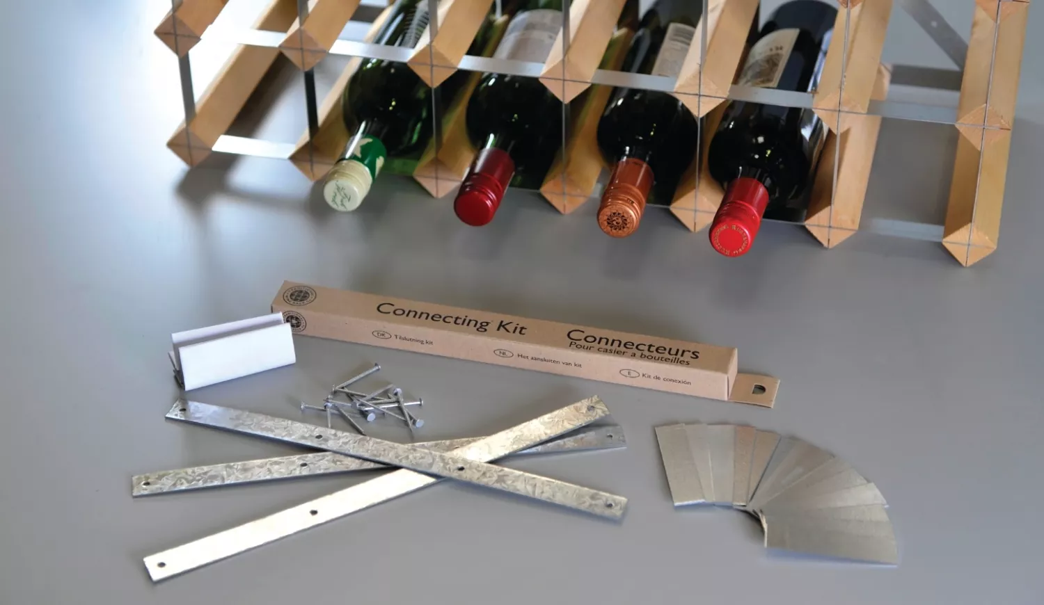 Sammanfogningskit för påbyggnadsbara vinställ från Traditional Wine Rack.