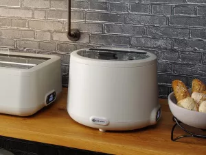Uniq soppvärmare ihop med chafing dish i vitt från Hendi.
