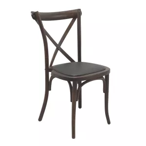 Verona stol i brun valnöt/svart konstläder från Realisera.