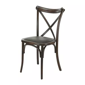 Verona stol i brun valnöt och svart konstläder från Realisera.