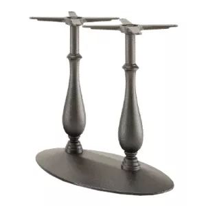 Victoria bordsstativ med klassisk design som har dubbla pelare och oval fot som passar bra till en rektangulär bordsskiva.