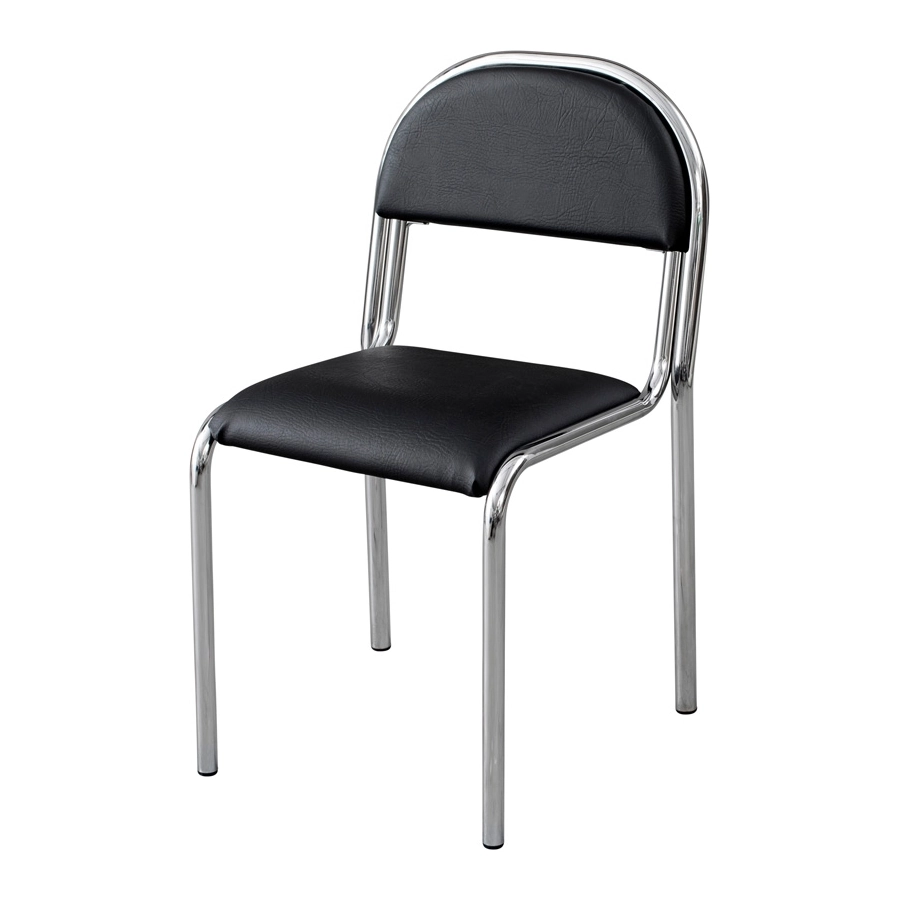 Vinnaren stol från Skafab i svartlack och svart konstläder.