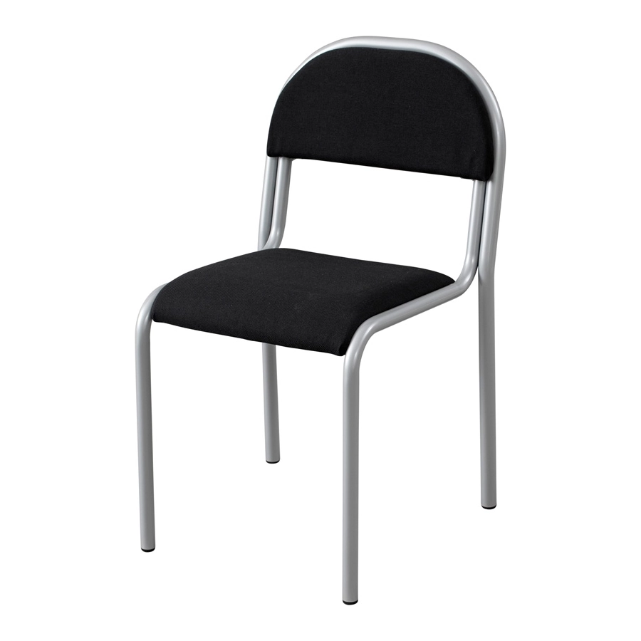 Vinnaren stol från Skafab i silverlack och svart tyg.