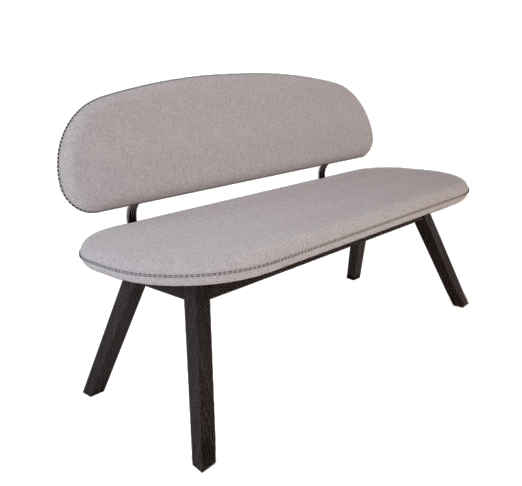 Wifi Lounge soffa, helklädd, 133,4 cm, sitthöjd 44,9 cm (Svartbets, Tyg Lido)