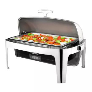 Elite chafing dish GN 1/1 med roll top lock och GN 1/1 kantin från Sunnex.