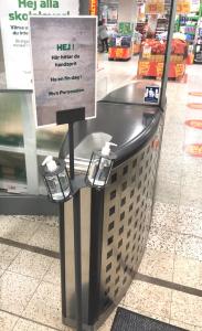 Golvställ för handsprit