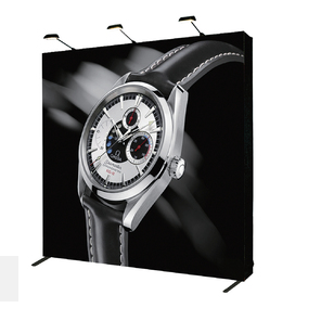 Mässvägg 3x3 meter i textil med 3 lampor och egen design