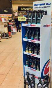 Pappdisplay 4 hyllor tunga produkter