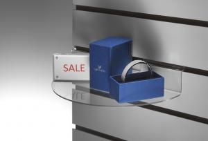 Plexihylla 300x150 mm halvrund