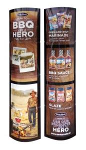 Pop up displayer 55x180 cm med oliksidigt tryck