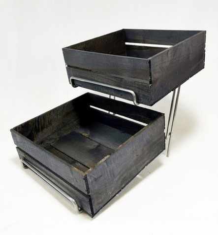 Trälådor Svartbetsade Låda 26x24x10 cm