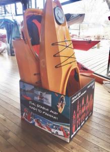 Wellpappdisplay vikbar kanot