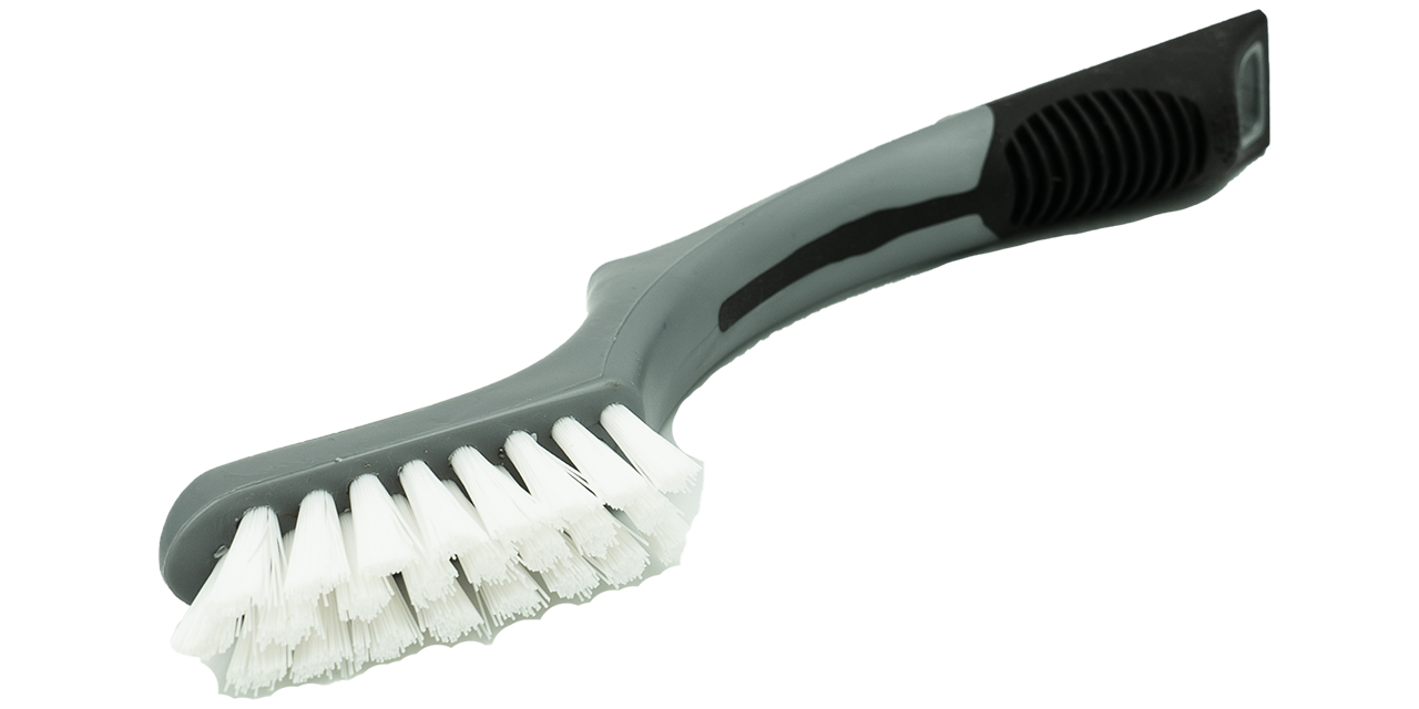 Universal cleaning brush with soft grip.