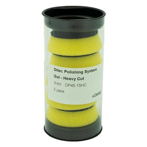 DITEC Polishing Pad Ø 45x15x38 mm. Trapez foam, Heavy Cut. 5-Pack
