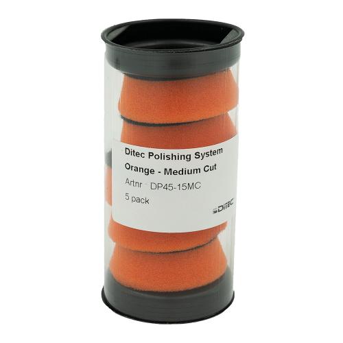 DITEC Polishing Pad Ø 45x15x38 mm. Trapez foam, Medium Cut. 5-Pack