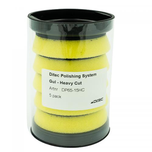 DITEC Polishing Pad Ø 65x15x55 mm. Trapez foam, Heavy Cut. 5-Pack