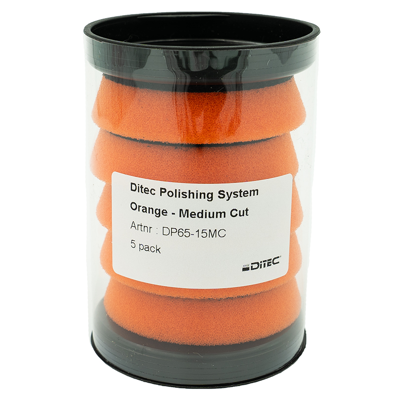 DITEC Polishing Pad Ø 65x15x55 mm. Trapez foam, Medium Cut. 5-Pack