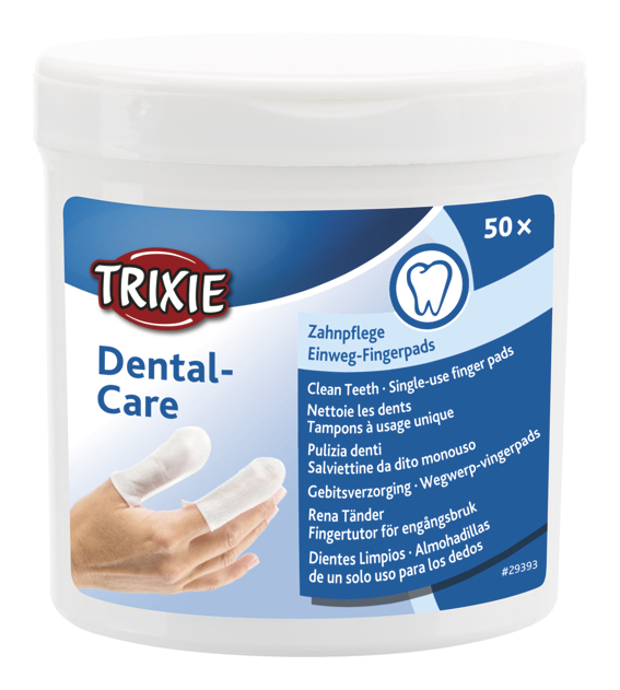 Trixie Fingerpads mint, för tandvård, 50 st