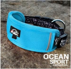 Ocean Sport justerbart hundhalsband, turkos