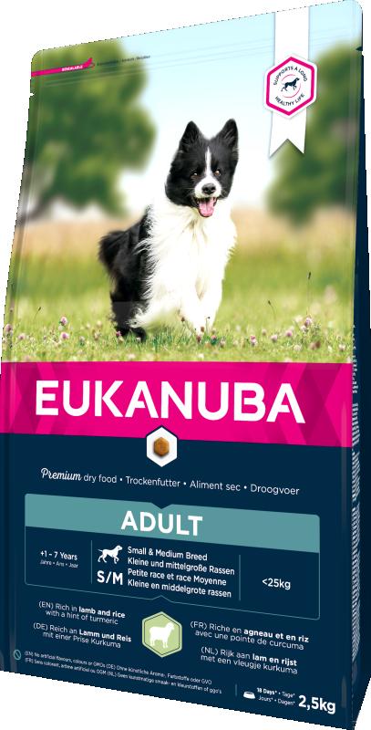 Eukanuba Dog Ad Sm/Med Lamb & Rice 2,5 kg