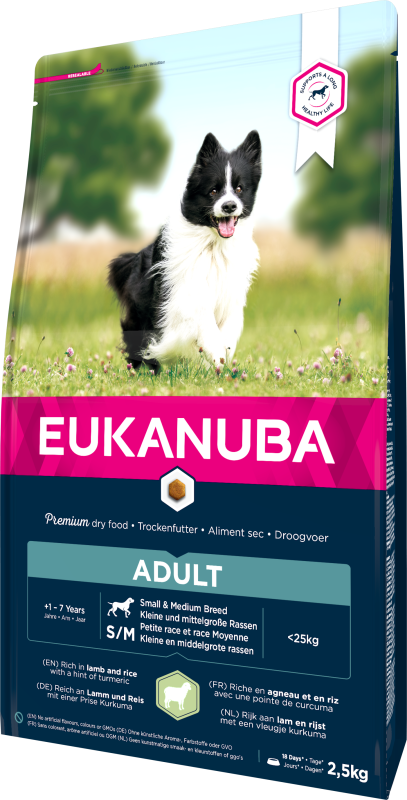 Eukanuba Dog Ad Sm/Med Lamb & Rice 2,5 kg