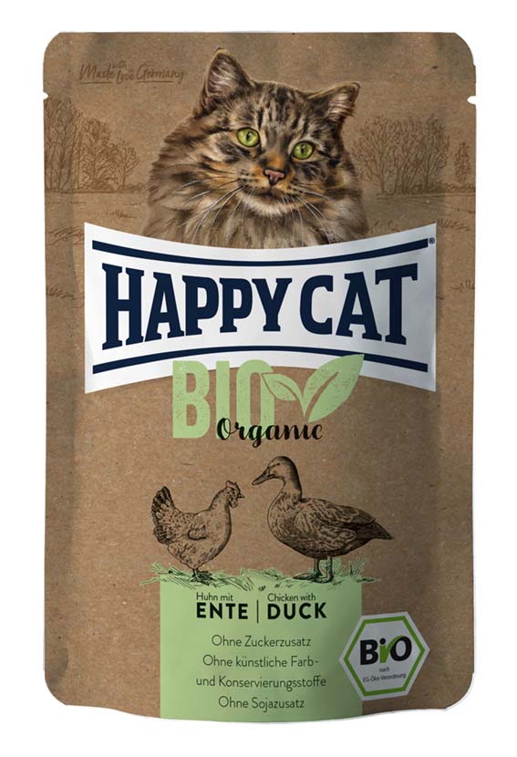 HappyCat våt, Bio Organic, kyckling & anka 85g