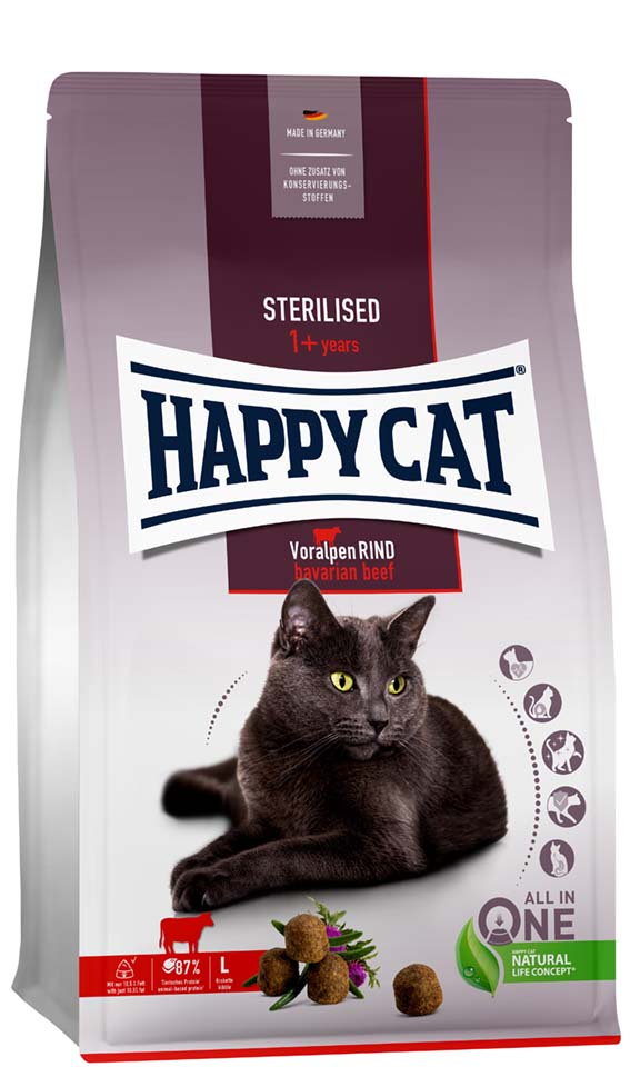 HappyCat Adult sterilised, nötkött, 10 kg