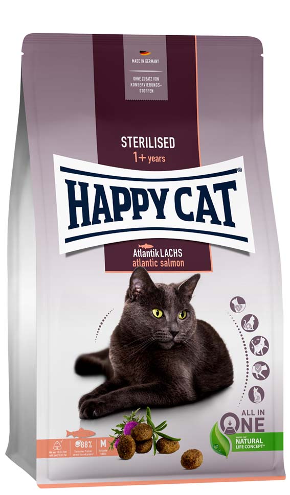 HappyCat Adult sterilised, lax, 1,3 kg