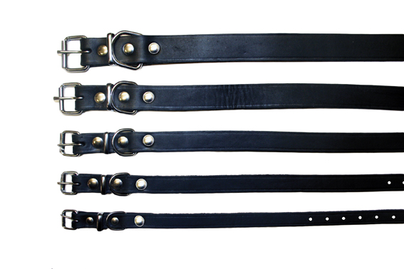 Halsband råläder 18/50 Svart