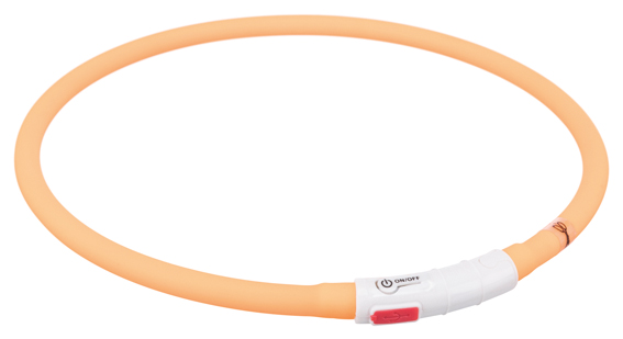 Flash light ring USB, silikon, XS-XL: 70 cm/o, 10 mm, orange