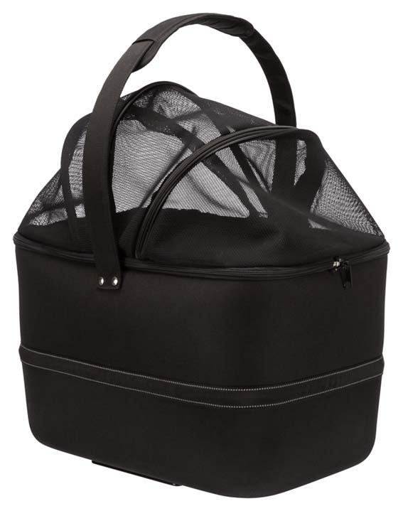 Cykelkorg front med nät 41 o h47 o 39 cm, svart