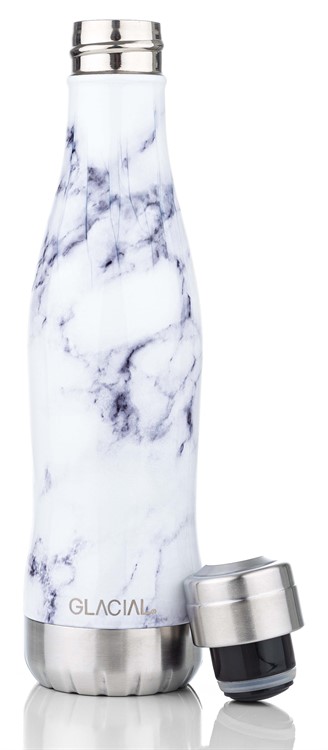 Glacial Termoflaska 400 ml, rostfri, marmor