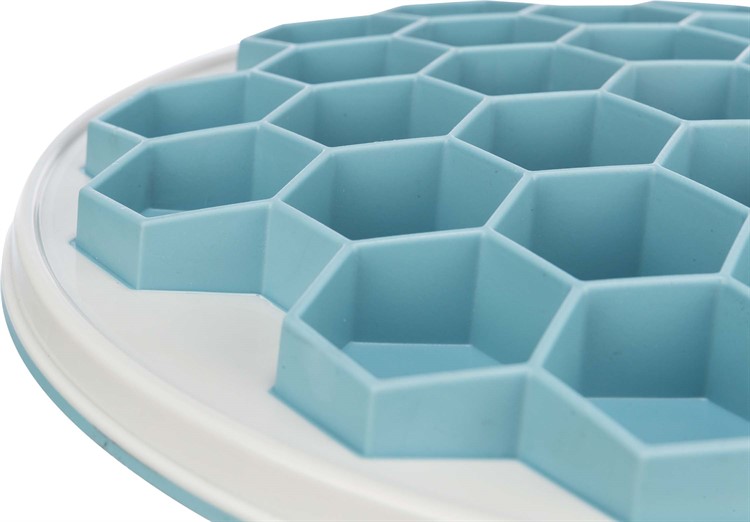 Slow Foderplatta "bivax", plast/TRP/TPE, o, 30 cm, grå/blå