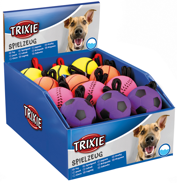 Boll på rep, mjukgummi, flytande, o, 6/30 cm, expo