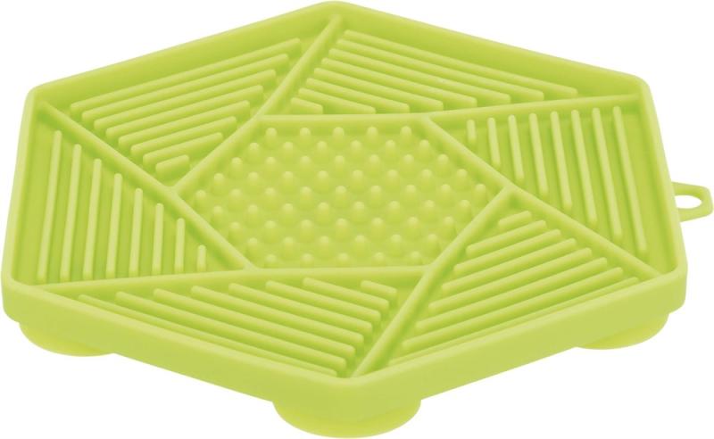 Lick'n'Snack platta med sugkopp, silikon, 17 cm, lime