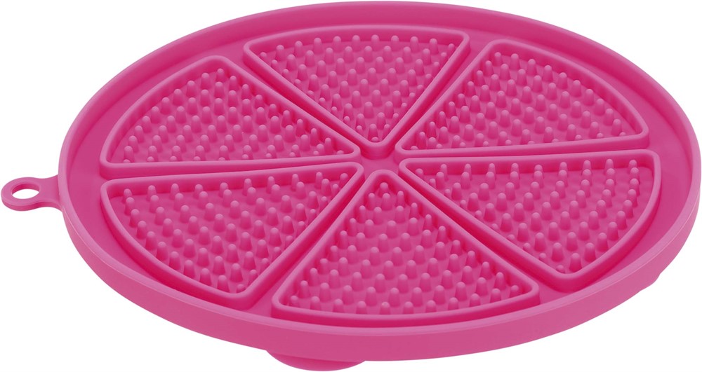 Lick'n'Snack platta med sugkopp, silikon, ø 18 cm, pink
