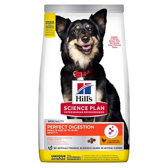 Hills Canine Adult Per.Digest. Sm.&Mini, Chick.&Br.Rice 1.5kg