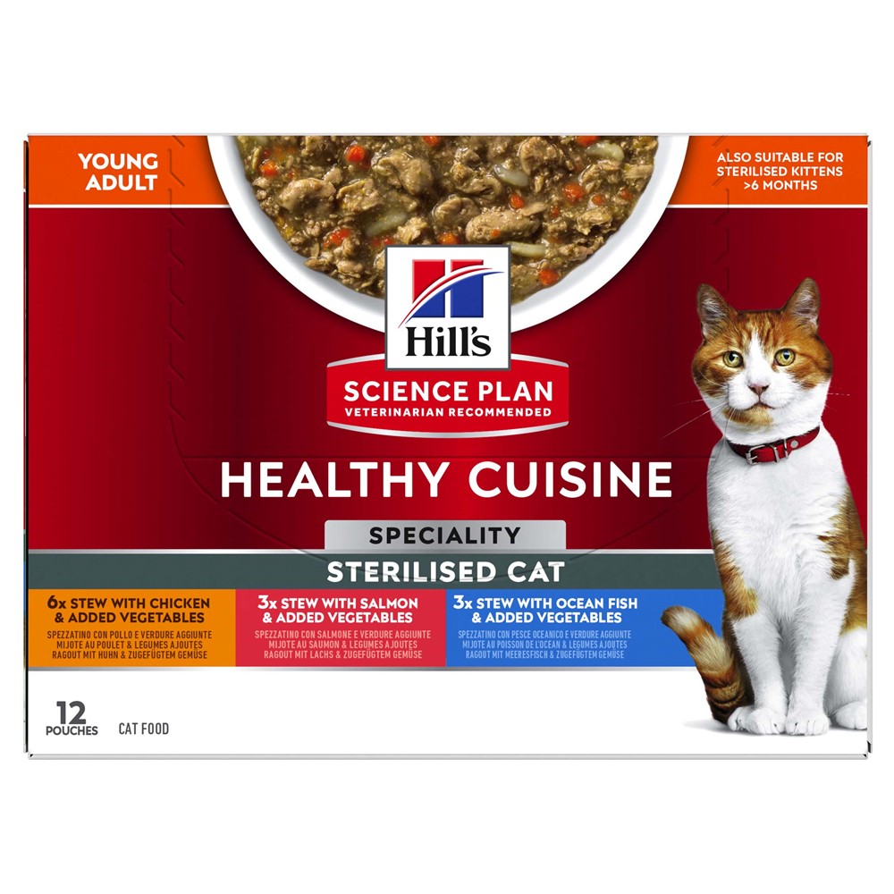 Hills Feline YoungAd Sterilised Healthy Cuisine Mixed 12x80g portionsp