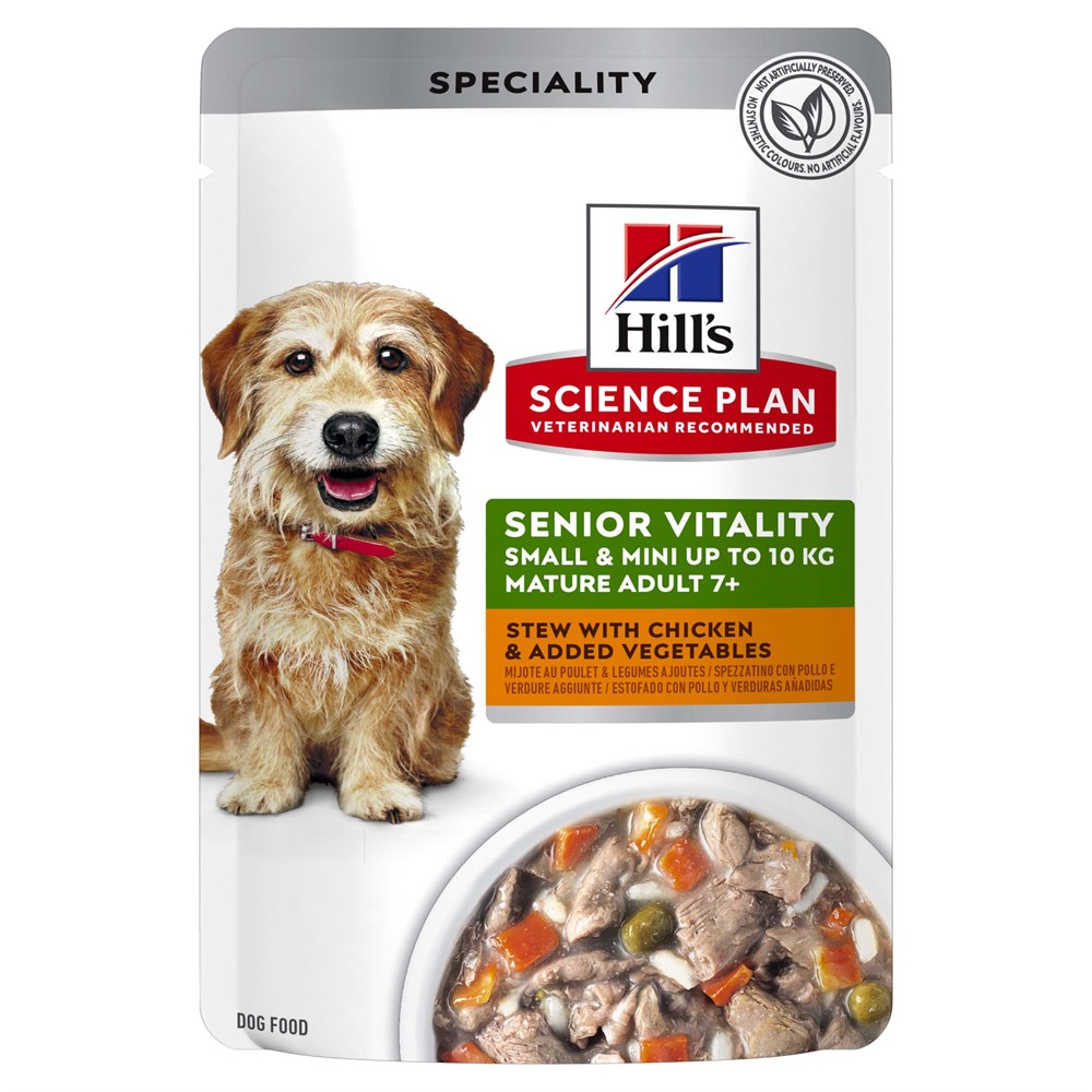 Hills Canine Senior Vitality Small&Mini Chicken & Vegetables 12x80g po
