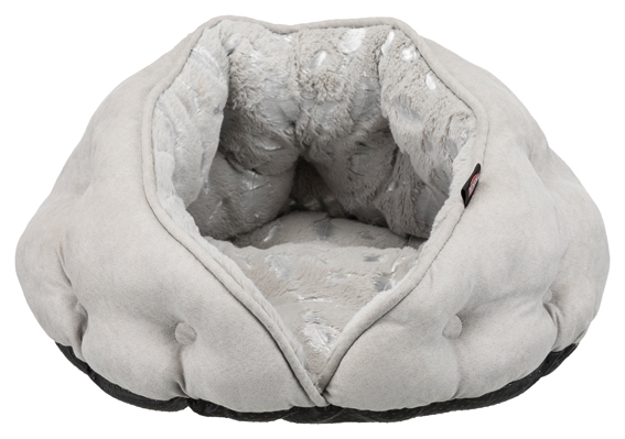 Igloo, 65 * 60 cm, fjäderdekor, grå/silver