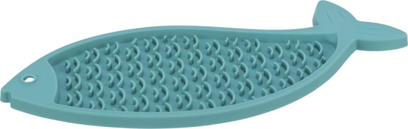 Lick'n'Snack platta, fisk, silikon, 28 cm, petrol