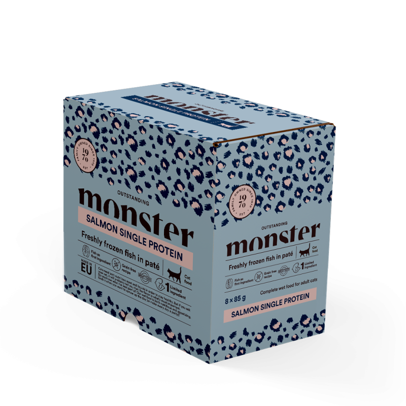 Monster Cat Pouches Adult Salmon 85 g (8-pack)