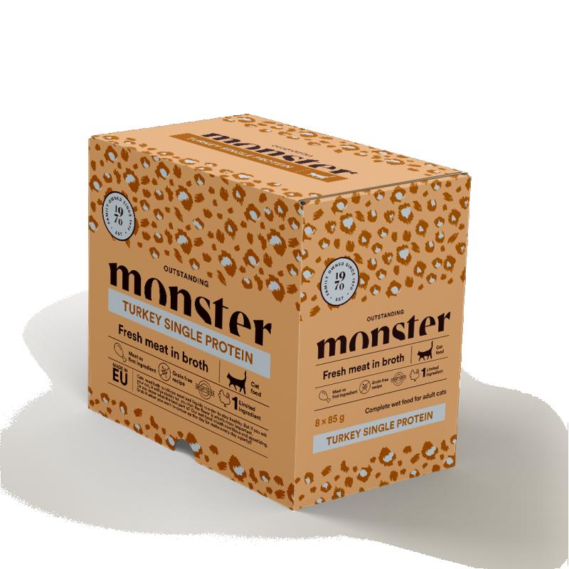 Monster Cat Pouches Adult Turkey 85 g (8-pack)