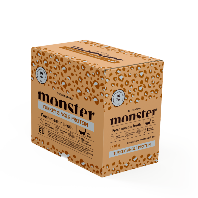 Monster Cat Pouches Adult Turkey 85 g (8-pack)