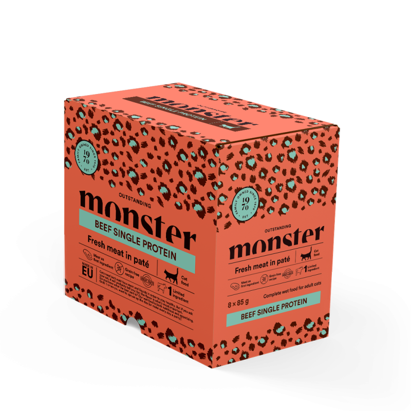 Monster Cat Pouches Adult Beef 85 g (8-pack)