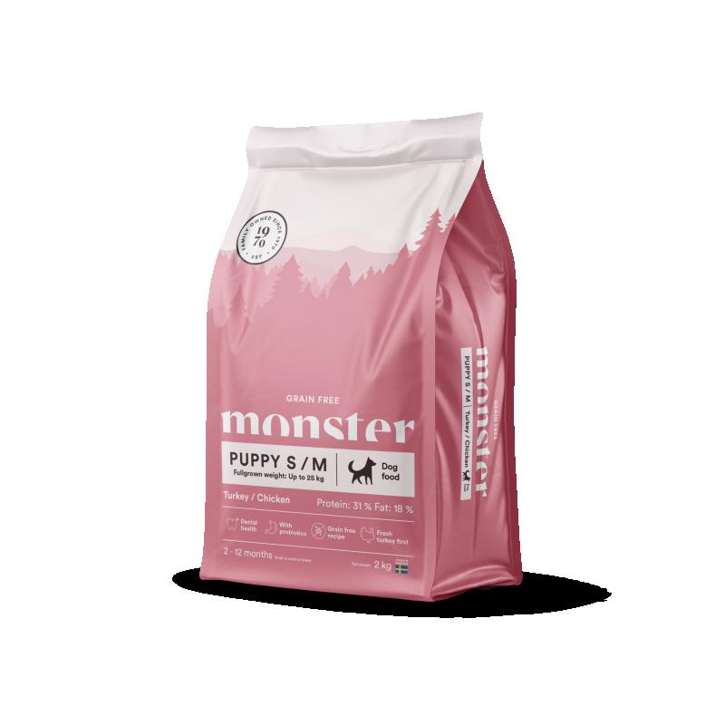 Monster Dog GF Puppy S/M Turkey/Chick 2 kg