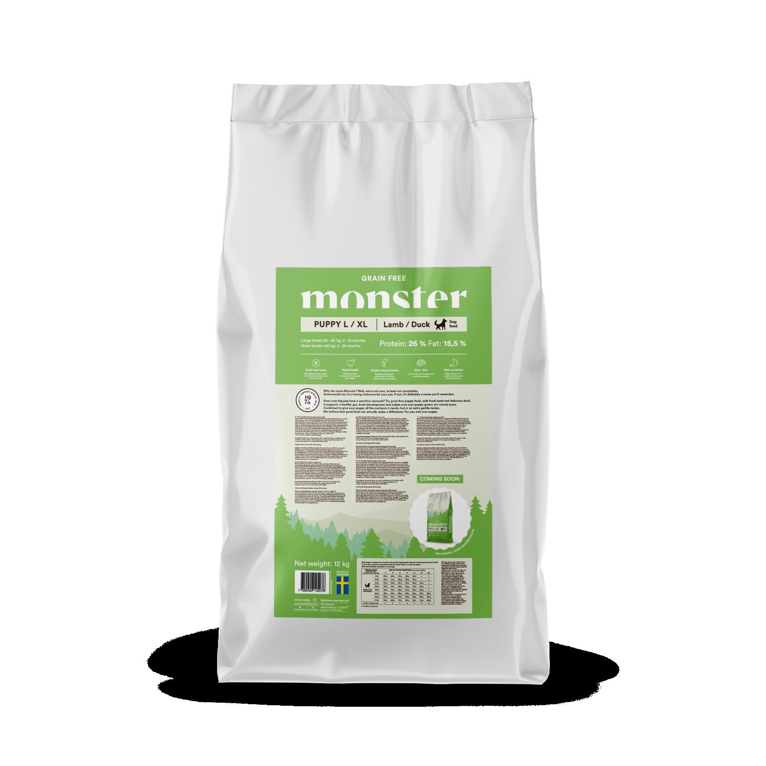 Monster Dog GF Puppy L/XL Lamb/Duck 12 kg
