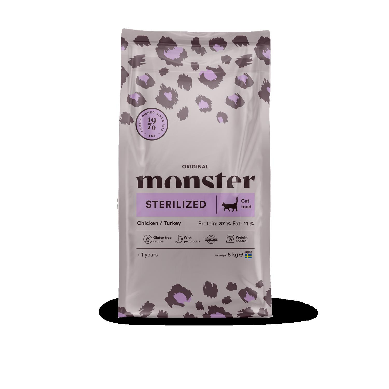 Monster Cat Orig. Sterilized Chick/Turkey 6 kg