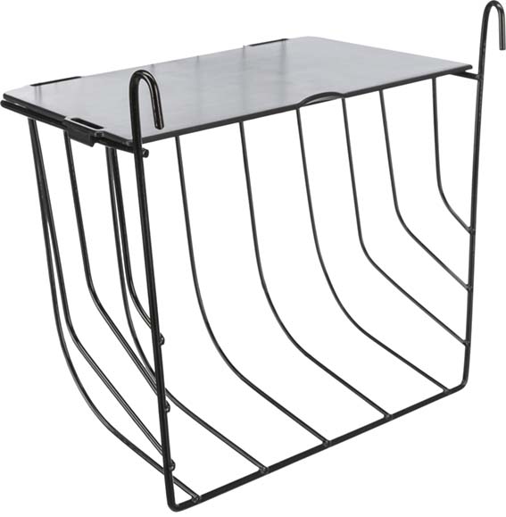 Höhäck, hängande, med lock, metall, 20 o 18 o 12 cm, svart