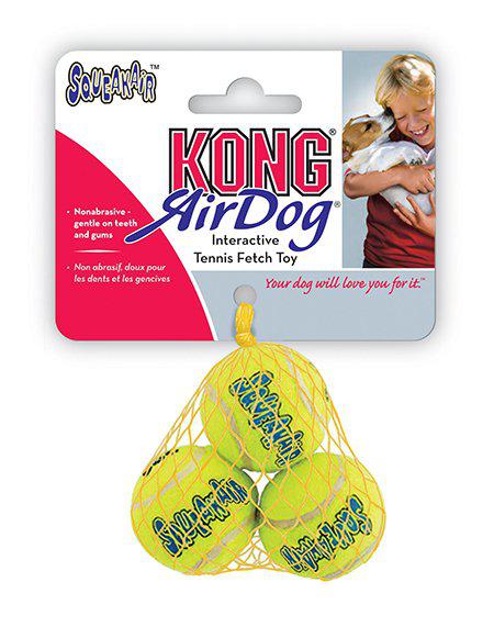 KONG AIRDOG SQUEAKER TENNISBOLL 3PACK XS 4CM